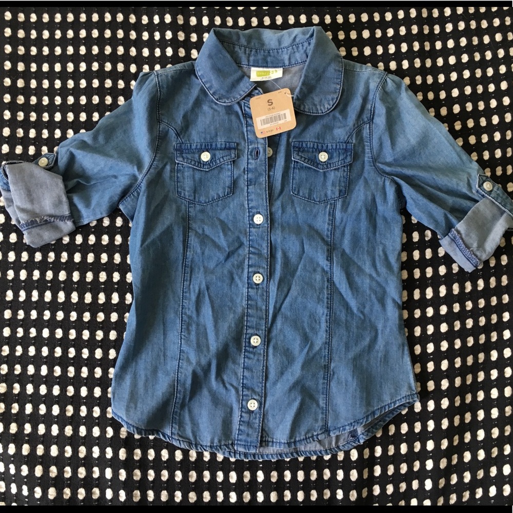 NWT Crazy 8 denim shirt girls size 5-6
